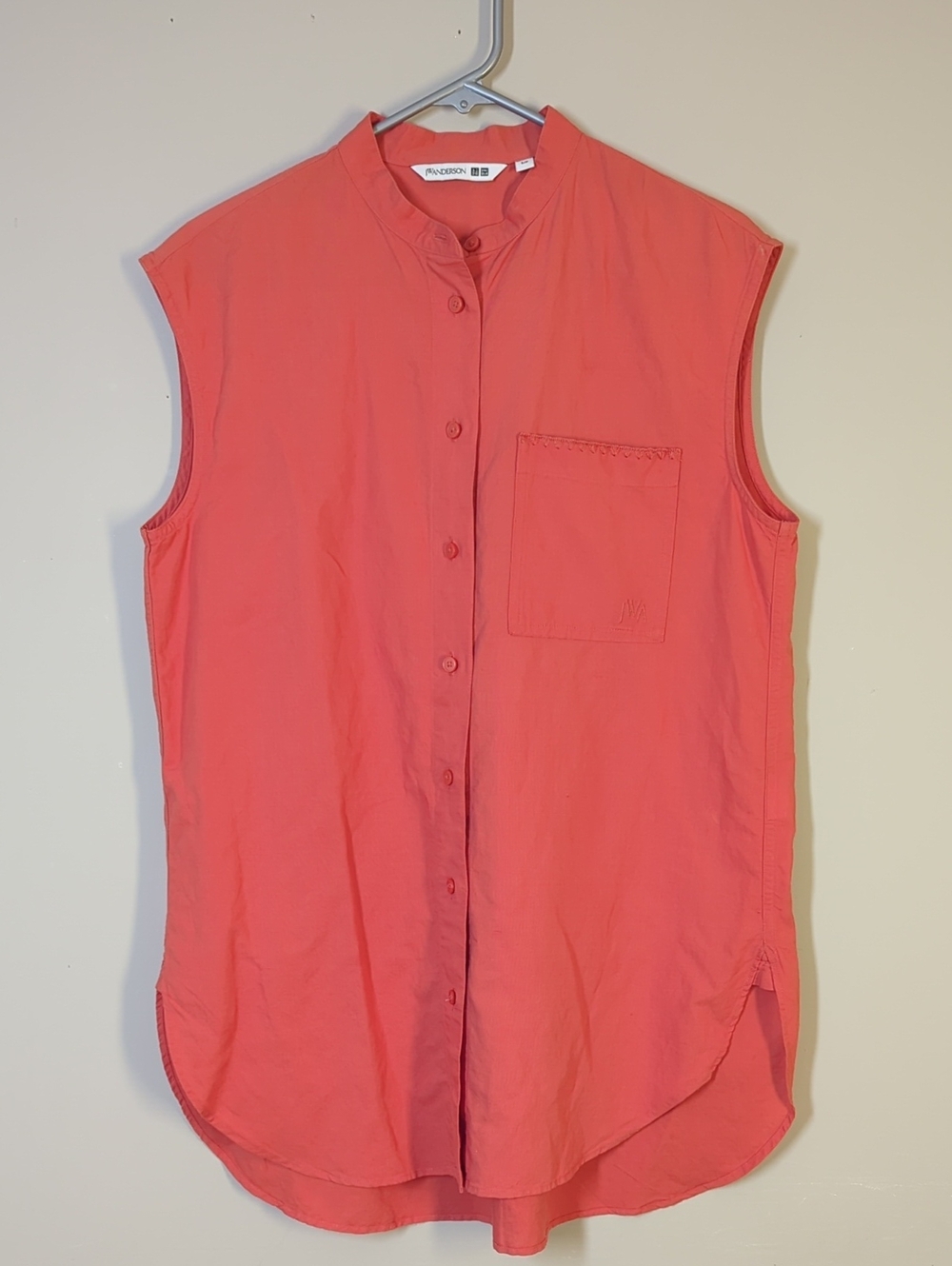 Jw Anderson Uniqlo Sleeveless Button-Front Coral Top S